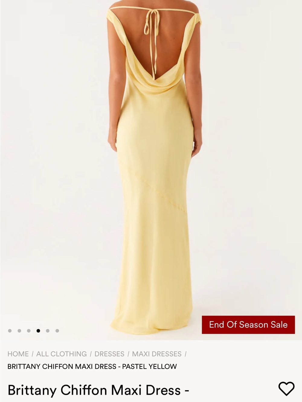 Brittany chiffon maxi dress yellow